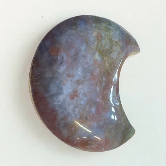 Natural Crystal Palm Stone Duo (Purple Moss Agate/Sunstone) - Picture 6 of 10